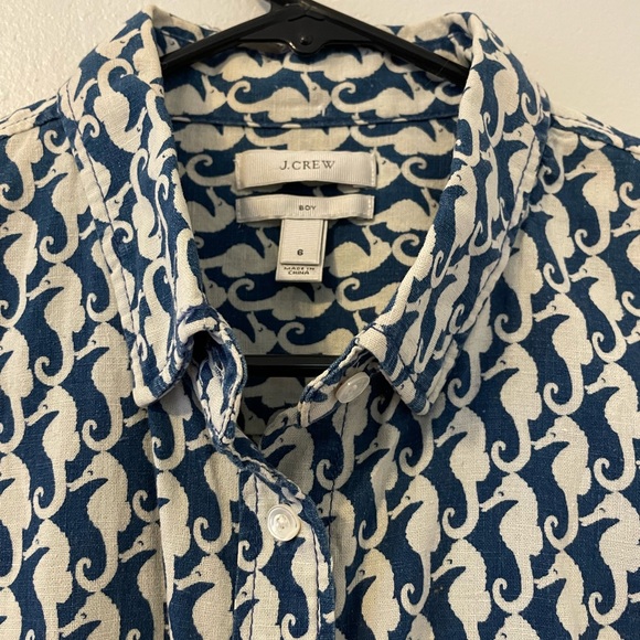 J Crew Boys Seahorse Button Down - Picture 2 of 4